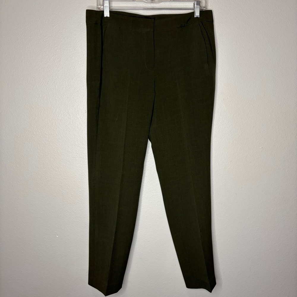 Black Label by Evan Picone Trouser Dress Pant Wm 8 Green‎ Straight Taper Career